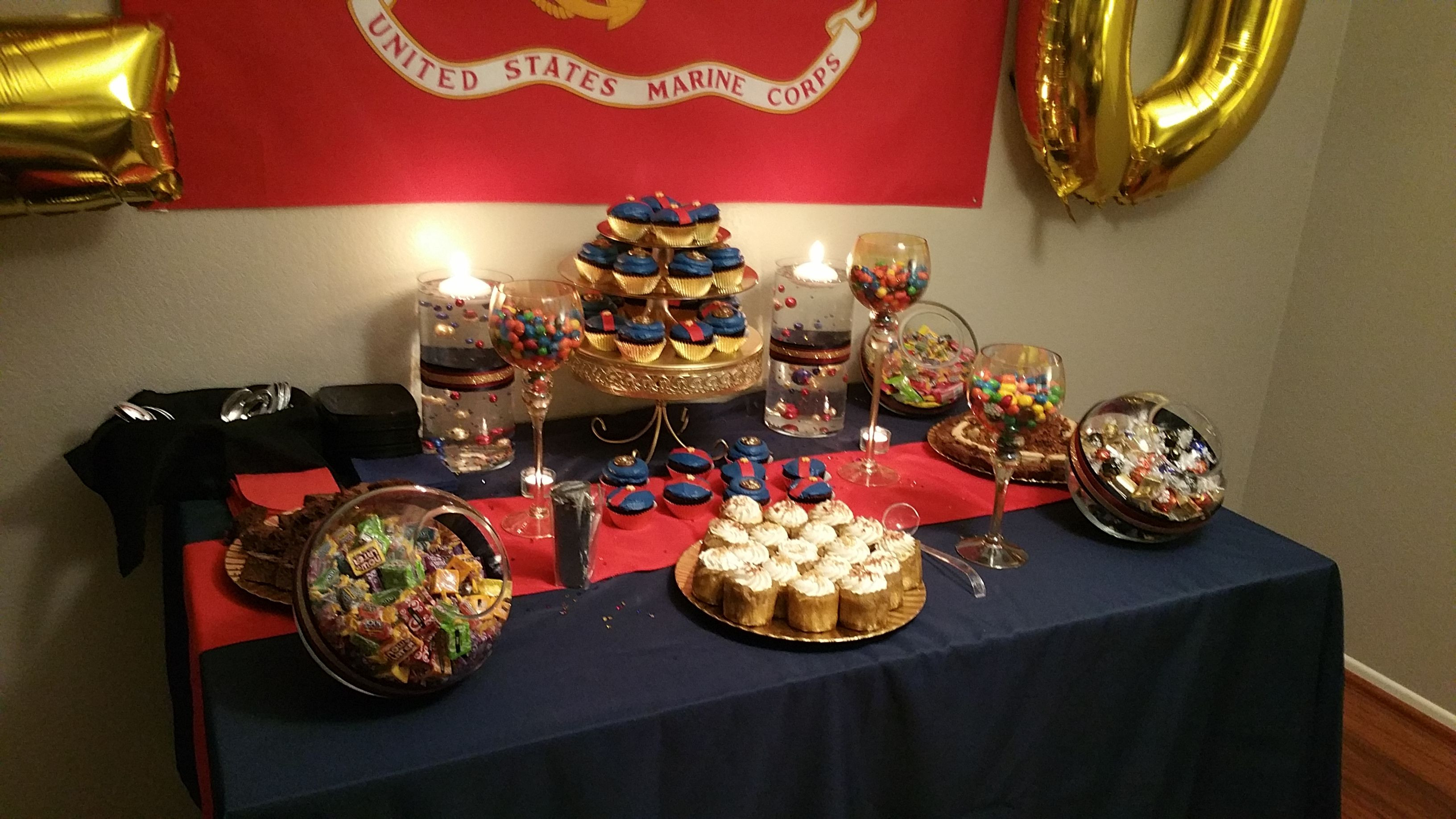Marine Corps Retirement Party Ideas
 Dessert Table created for a Marine Corps Retirement event