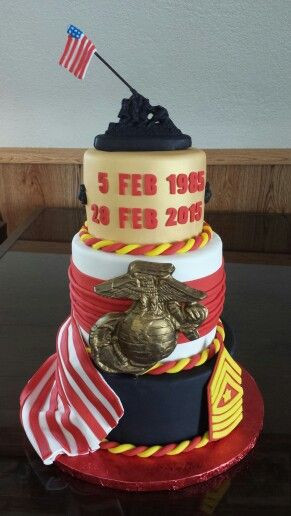 Marine Corps Retirement Party Ideas
 Marine Corps retirement cake I made for a SgtMaj who