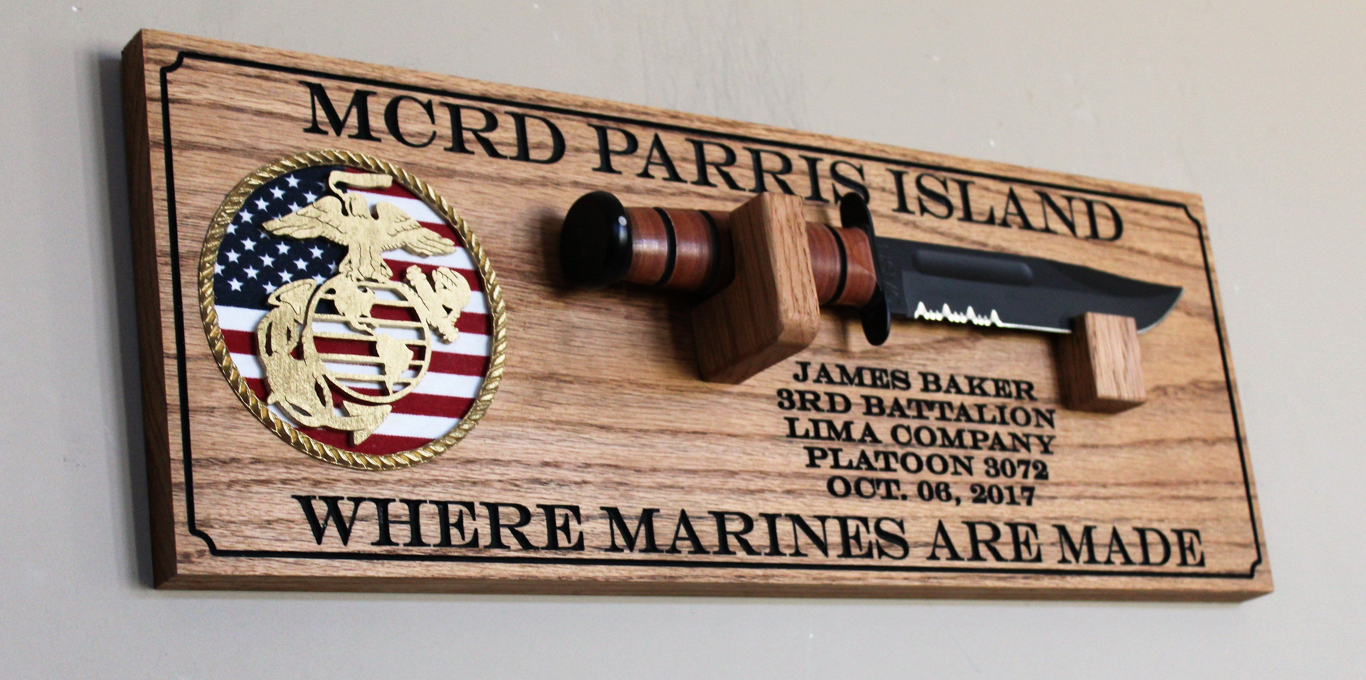 Marine Graduation Gift Ideas
 USMC Wall Mount Display With Flag Background Boot Camp