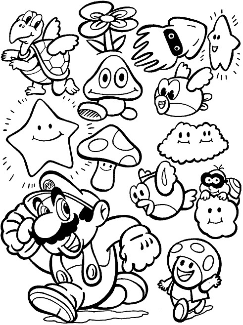 Mario Bros.Printable Coloring Pages
 mario coloring pages to print