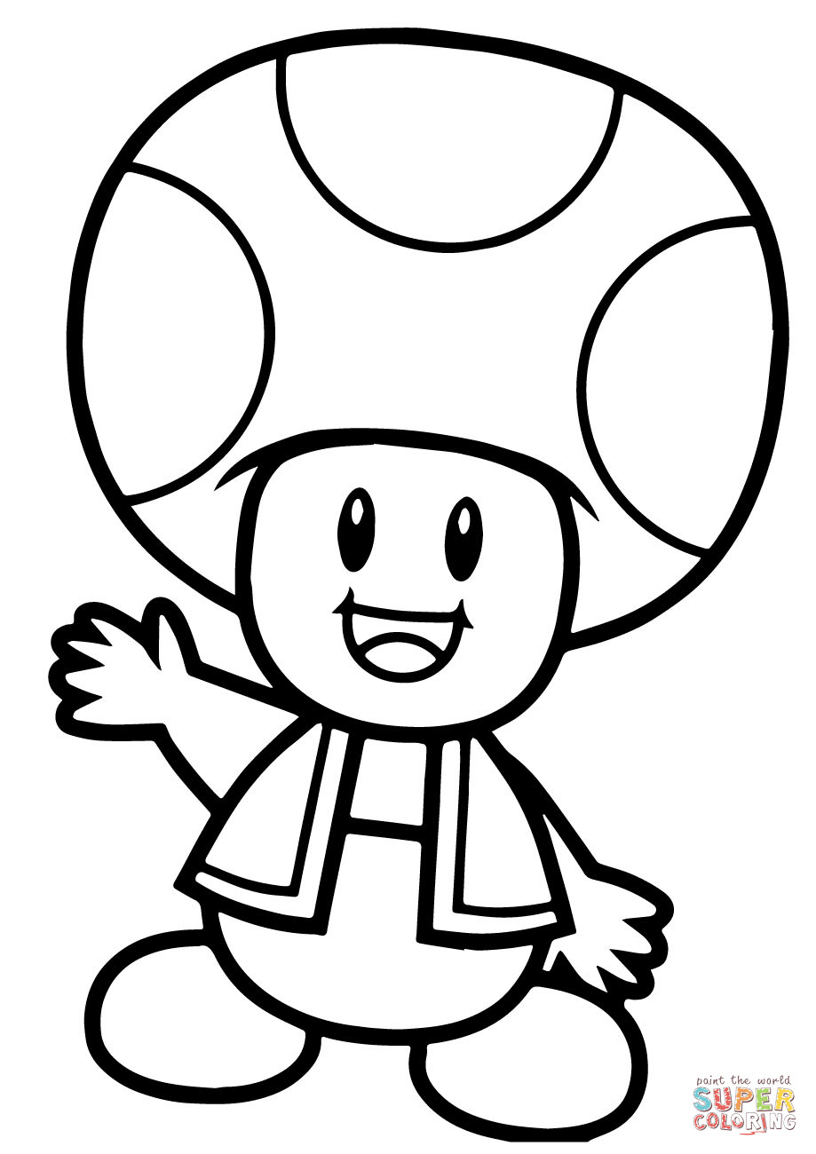 Mario Bros.Printable Coloring Pages
 Super Mario Bros Toad coloring page