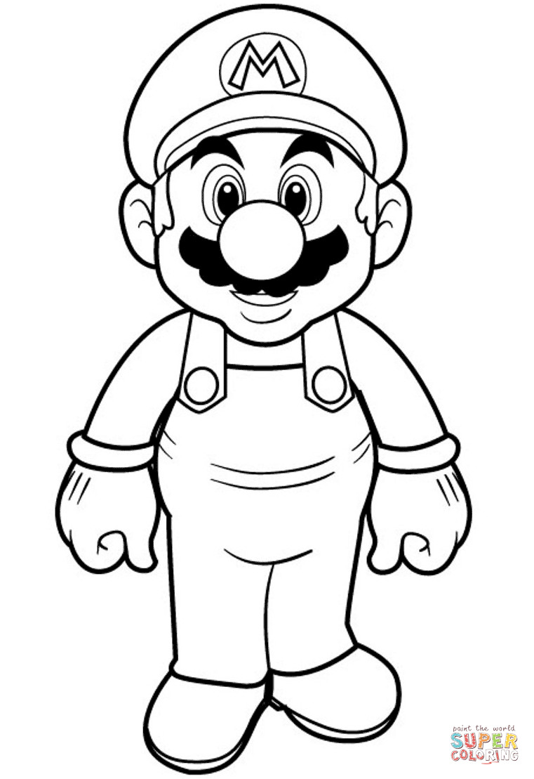Mario Bros.Printable Coloring Pages
 Super Mario coloring page