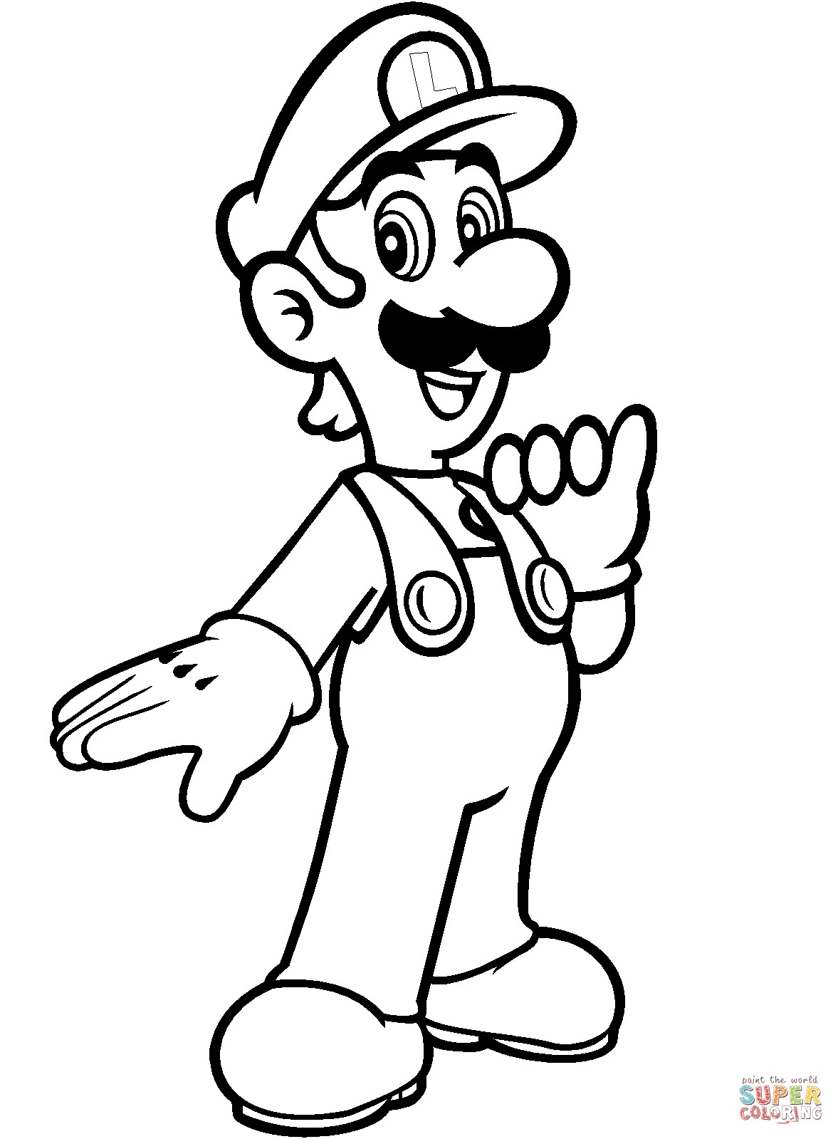 Mario Bros.Printable Coloring Pages
 Luigi from Mario Bros coloring page