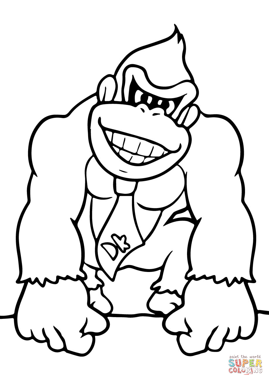 Mario Bros.Printable Coloring Pages
 Mario Bros Donkey Kong coloring page