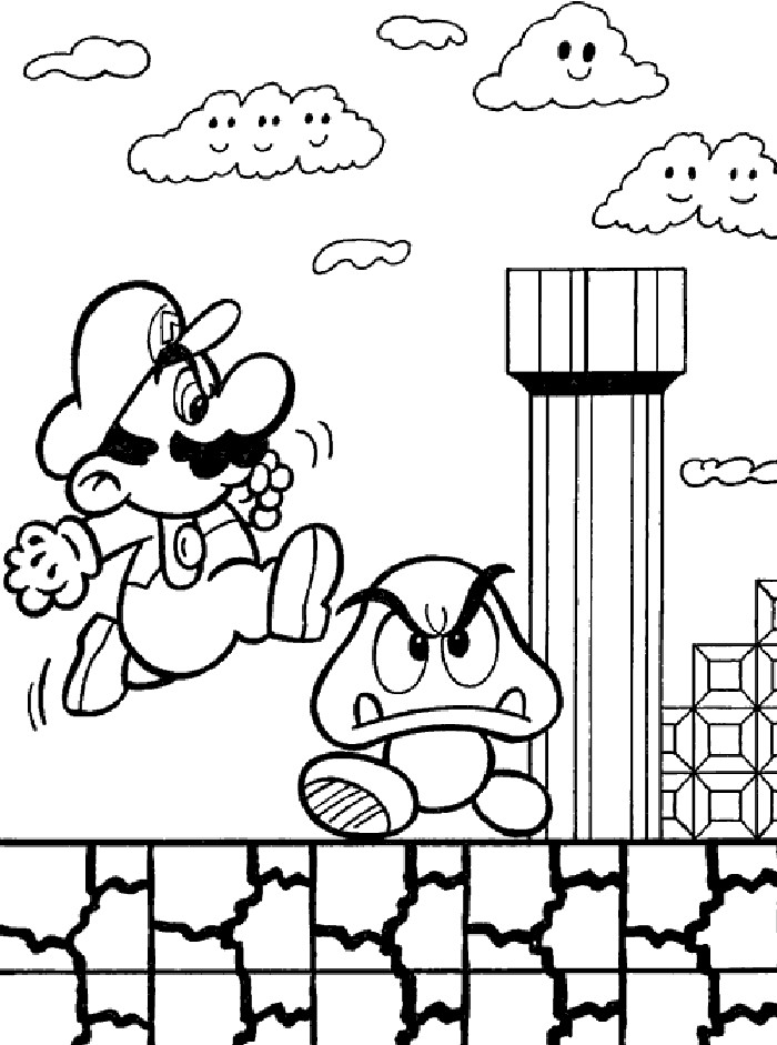 Mario Coloring Pages For Kids
 mario bros coloring pages