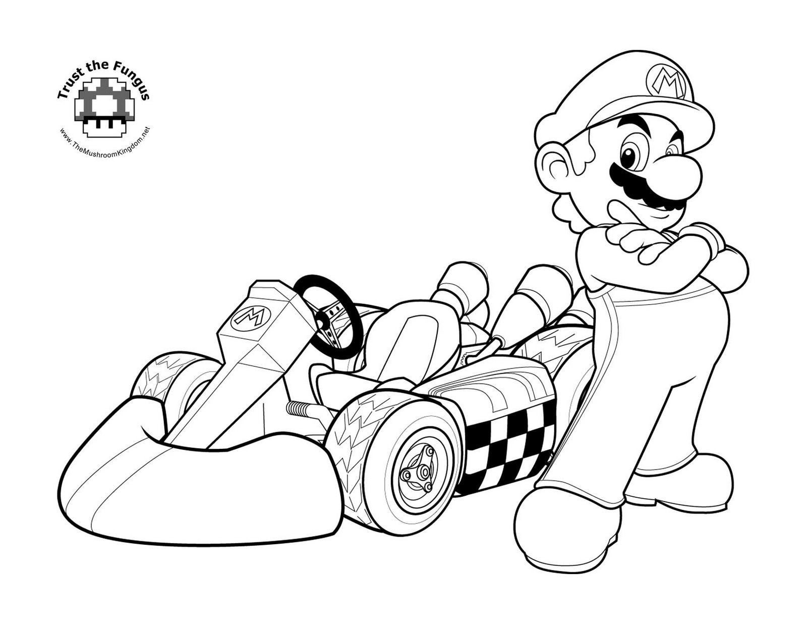 Mario Coloring Pages Printable Free
 Mario Coloring pages Black and white super Mario