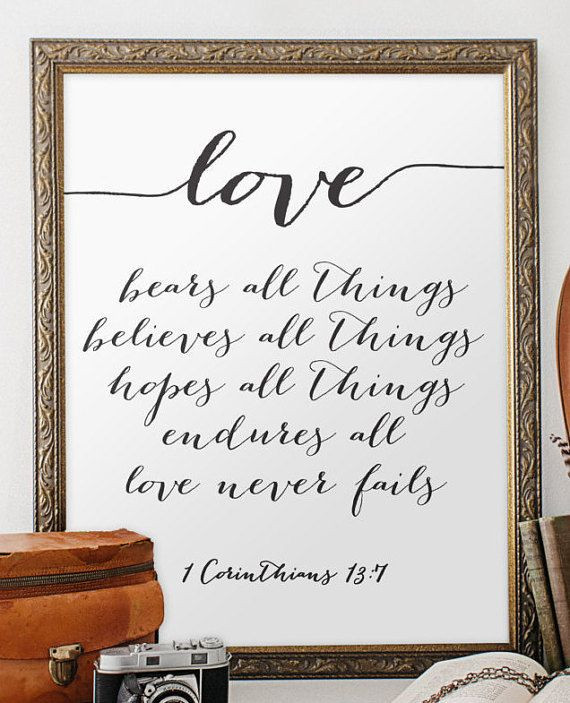 Marriage Bible Quotes
 Wedding quote from the bible verse print wall art decor