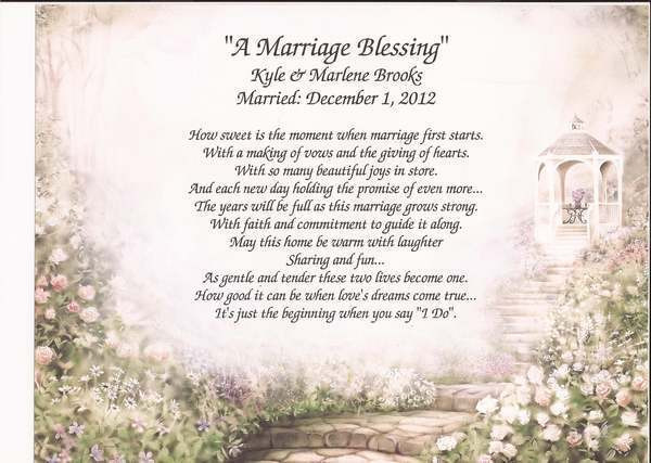 Marriage Blessing Quotes
 "A Marriage Blessing" Personalized Poem for Wedding