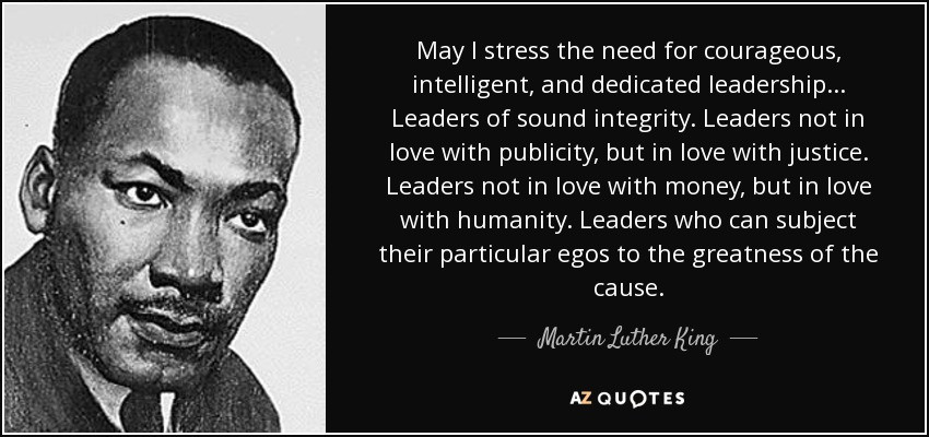 Martin Luther King Jr Quotes On Leadership
 TOP 25 QUOTES BY MARTIN LUTHER KING JR of 1205