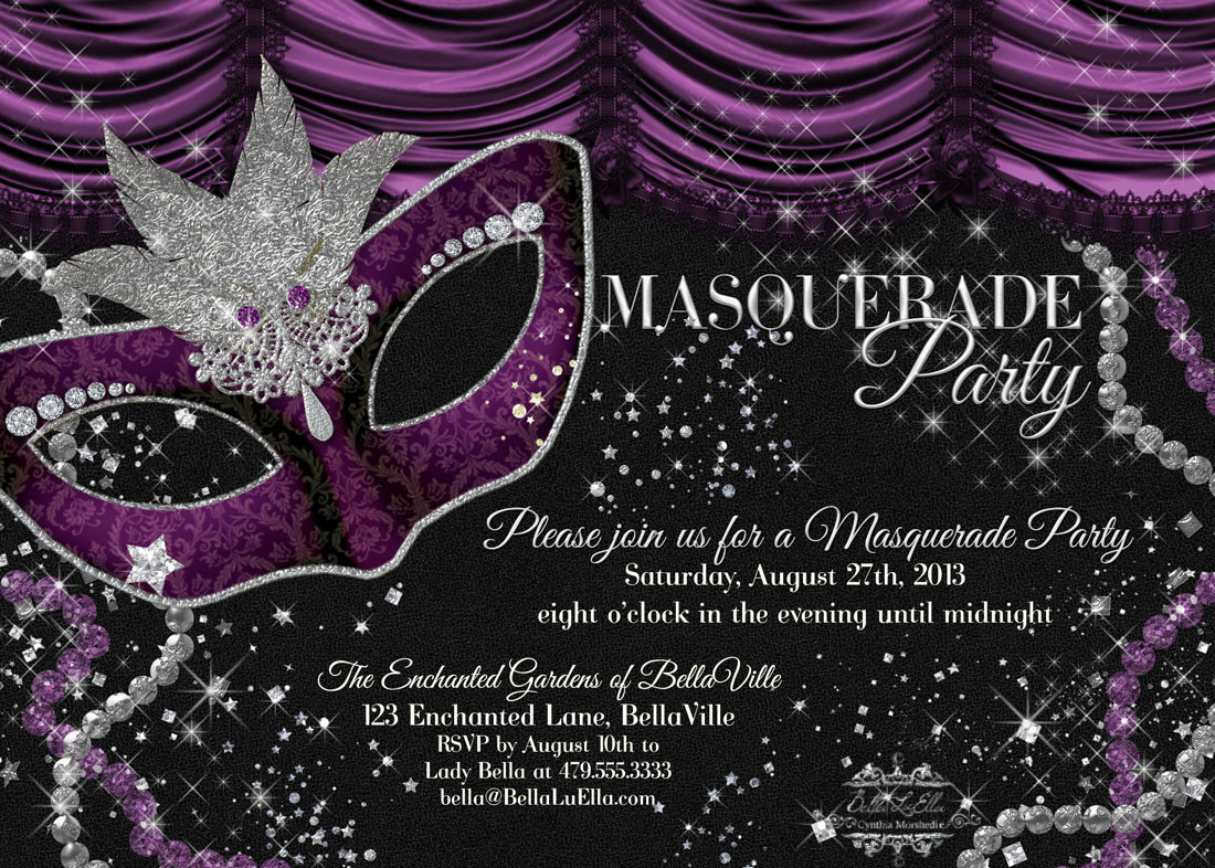 Masquerade Birthday Party Invitations
 Bella LuElla Masquerade Parties for Spring and Summer