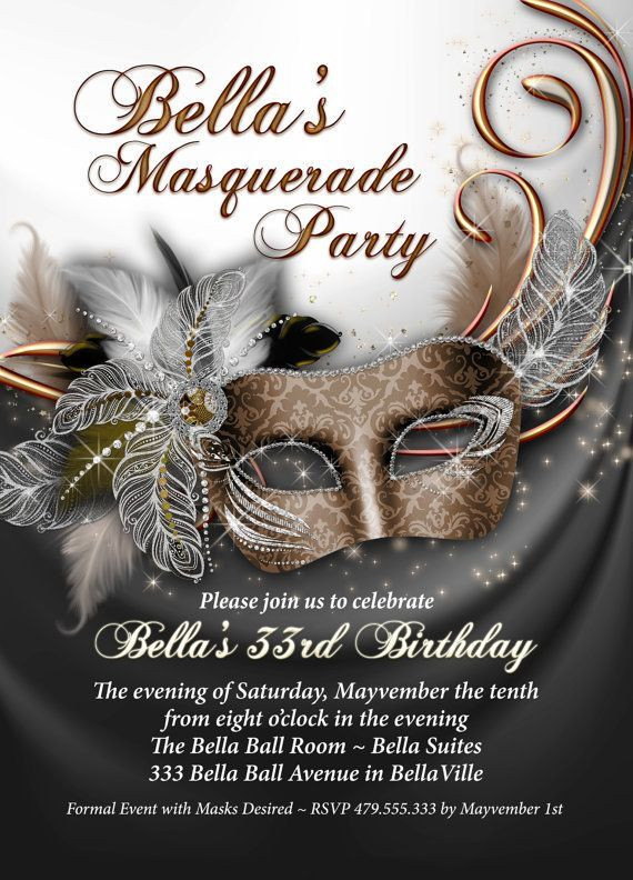 Masquerade Birthday Party Invitations
 Best 25 Masquerade party invitations ideas on Pinterest