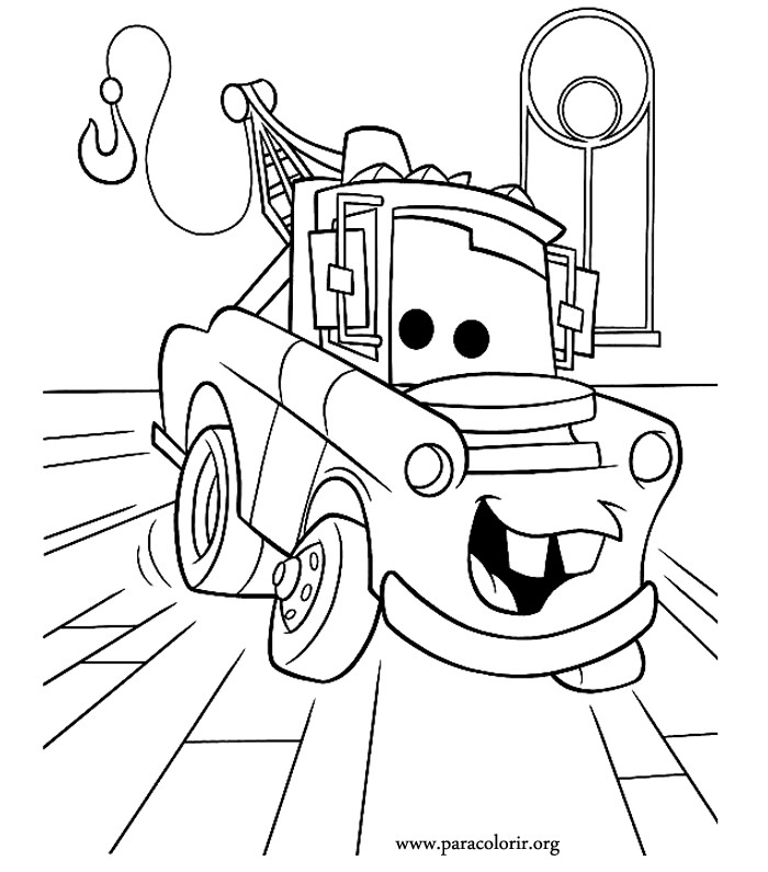 Mater Coloring Pages
 Cars Movie Tow Mater Cars Movie coloring page