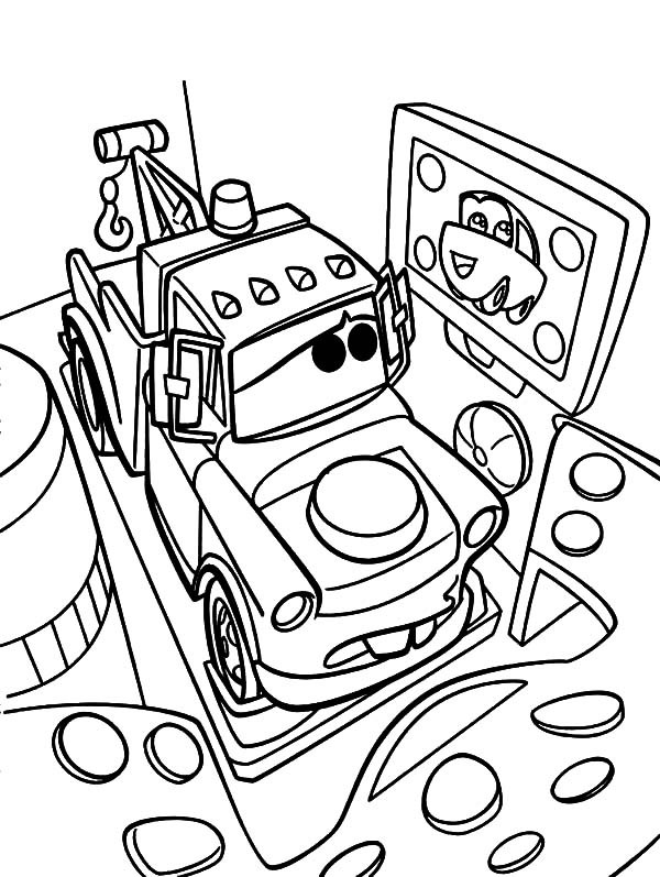 Mater Coloring Pages
 Lightning McQueen and Tow Mater Coloring Pages