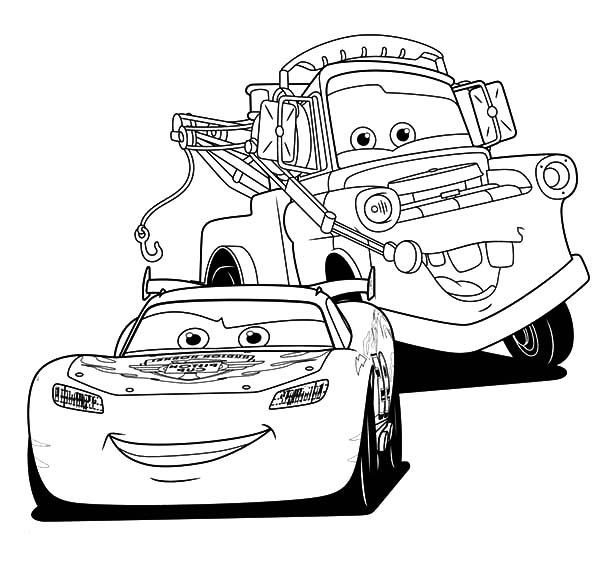 Mater Coloring Pages
 Mater Lightning McQueen And Tow Mater Coloring Pages