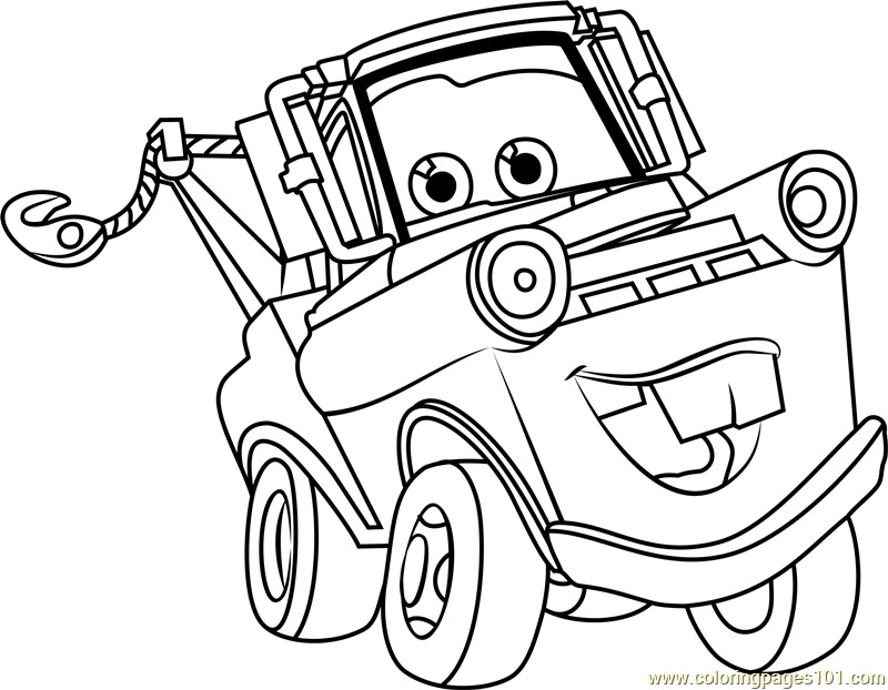 Mater Coloring Pages
 Tow Mater from Cars 3 Coloring Page Free Cars 3 Coloring