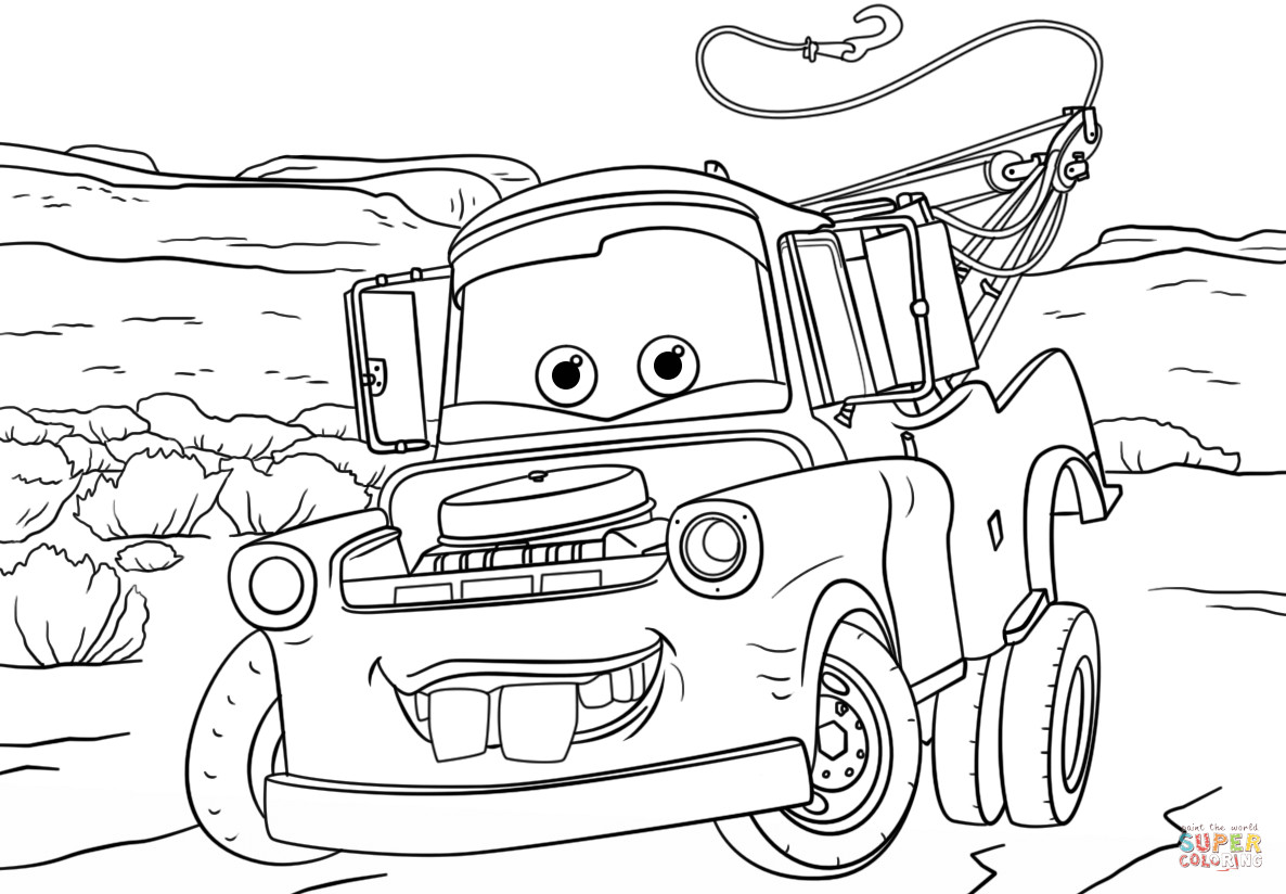 Mater Coloring Pages
 Tow Mater from Cars 3 coloring page