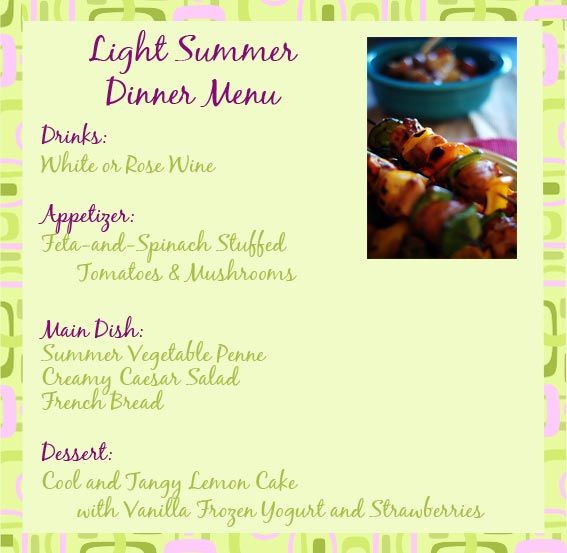 Menu Ideas For Summer Dinner Party
 Light summer dinner recipes and ideas for a summer dinner