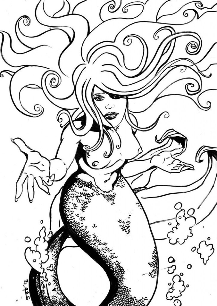 Mermaid Coloring Pages For Toddlers
 Free Printable Mermaid Coloring Pages For Kids