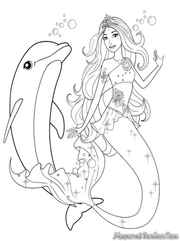 Mermaid Coloring Pages For Toddlers
 Barbie Mermaid Coloring Pages Coloring Home