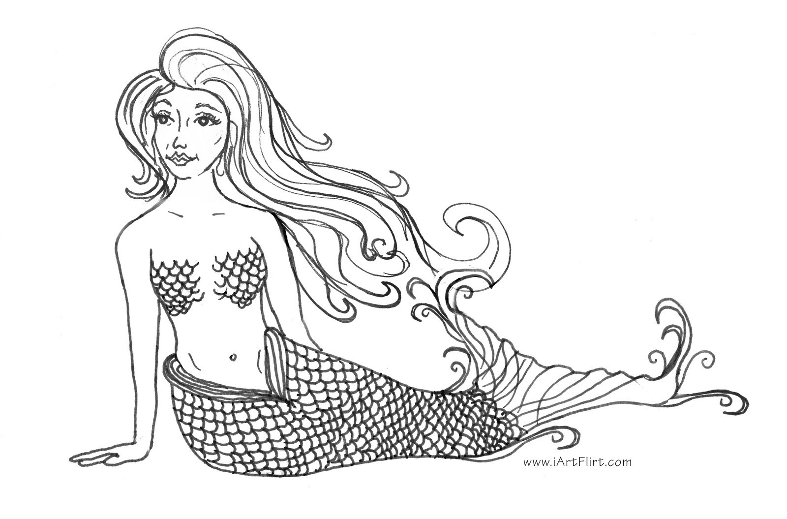 Mermaid Coloring Pages For Toddlers
 Free Printable Mermaid Coloring Pages For Kids