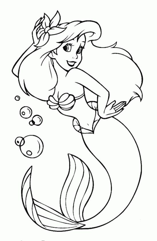 Mermaid Coloring Pages For Toddlers
 Mermaid clipart coloring book Pencil and in color