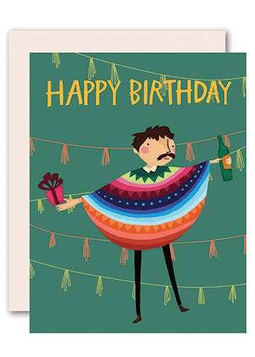 Mexican Birthday Wishes
 Funny Mexican Themed Happy Birthday Greeting Card for