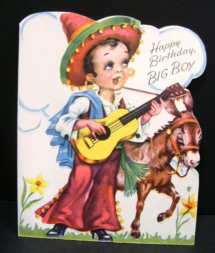 Mexican Birthday Wishes
 Vintage Unused BIRTHDAY Greeting Card EMBOSSED & DIE CUT
