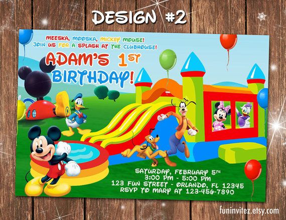 Mickey Mouse Pool Party Ideas
 Mickey Mouse Clubhouse Bounce House Slide Birthday Party