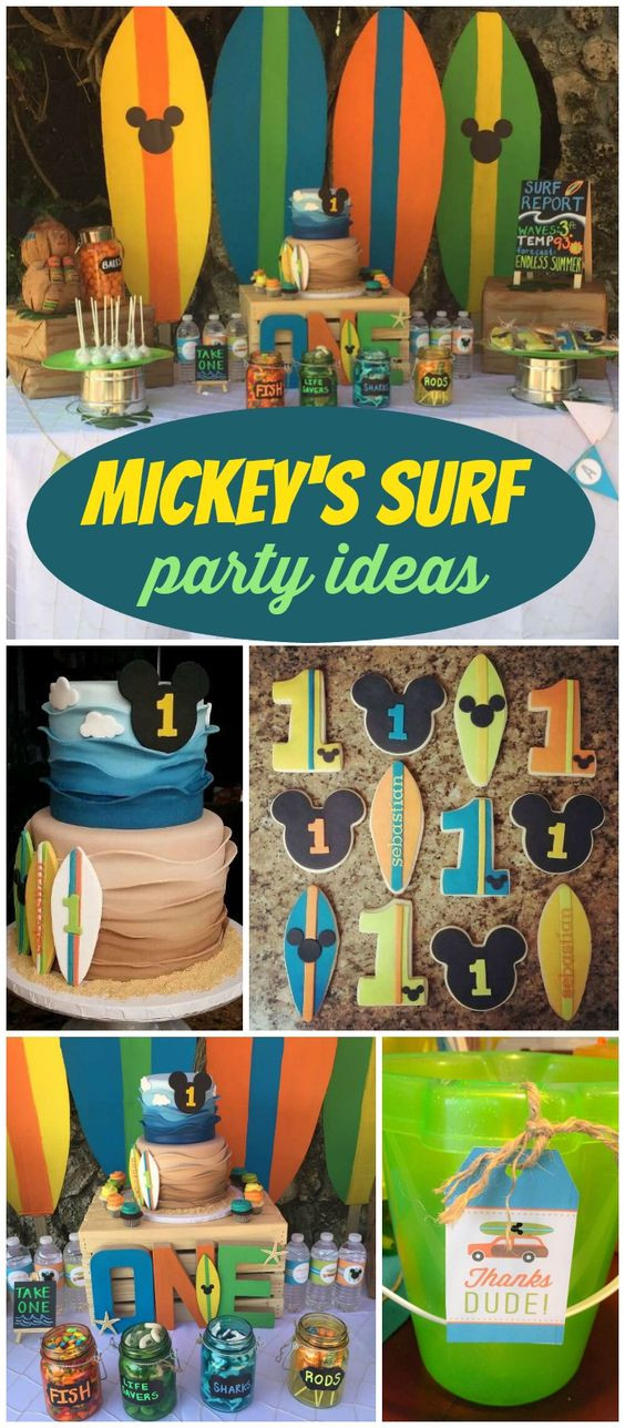 Mickey Mouse Pool Party Ideas
 Mickey s Surf theme Birthday "Sebastian s Surf Shack