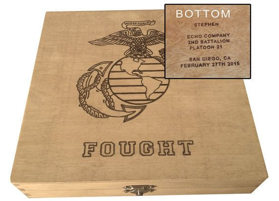 Military Graduation Gift Ideas
 Marine Corps Personalized Keepsake Box USMC Boot Camp
