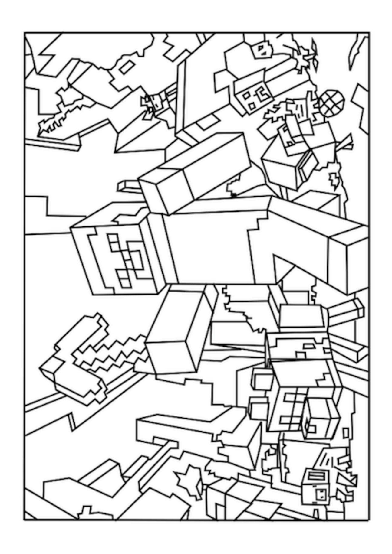 Minecraft Boys Coloring Pages
 A Minecraft World coloring page Kenny Stuff