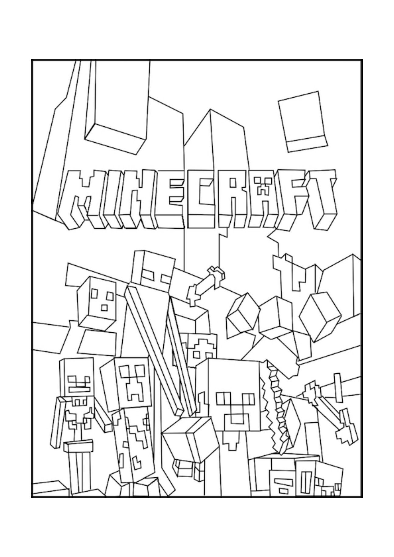 Minecraft Boys Coloring Pages
 A Minecraft Mobs coloring page More