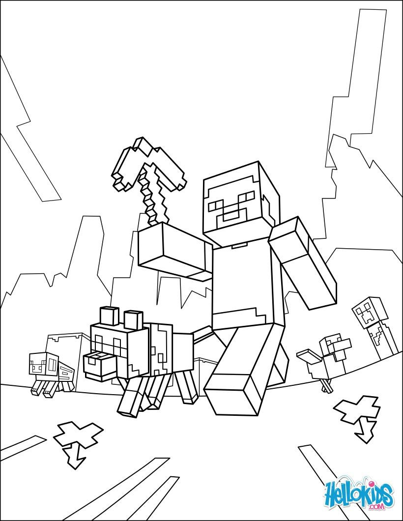 Minecraft Coloring Pages For Boys
 Minecraft coloring page Taking a walk