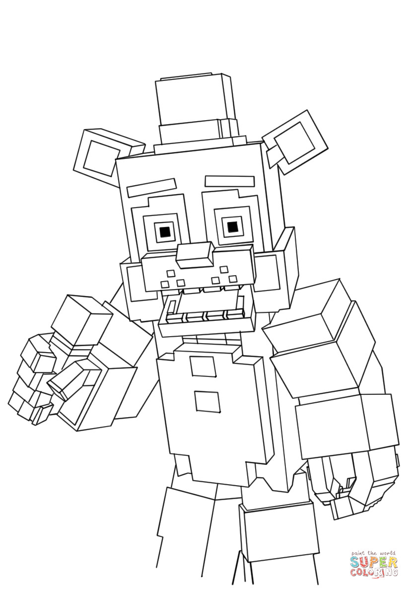 Minecraft Printables Coloring Pages
 Minecraft Freddy coloring page
