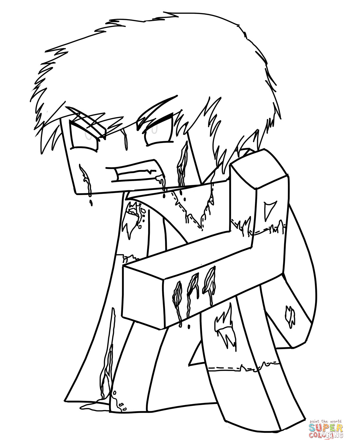 Minecraft Printables Coloring Pages
 Minecraft Herobrine coloring page