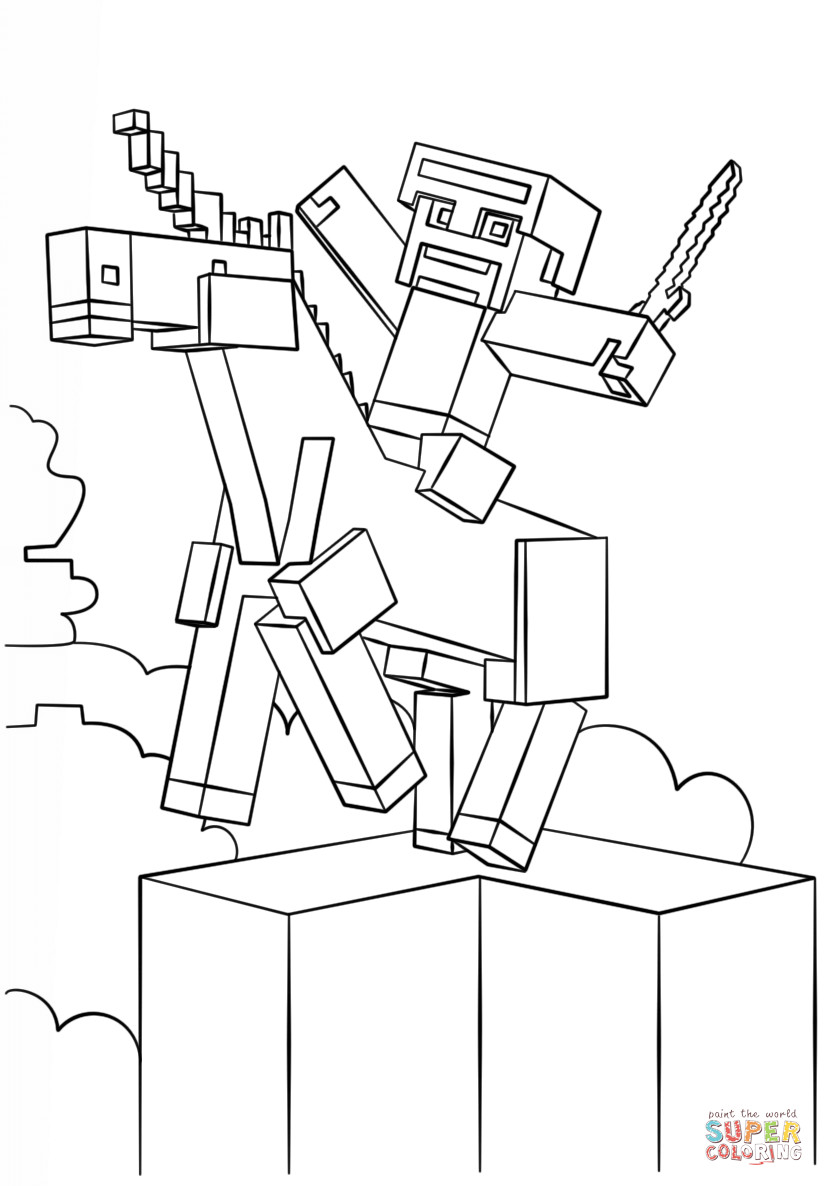 Minecraft Printables Coloring Pages
 Minecraft Unicorn coloring page