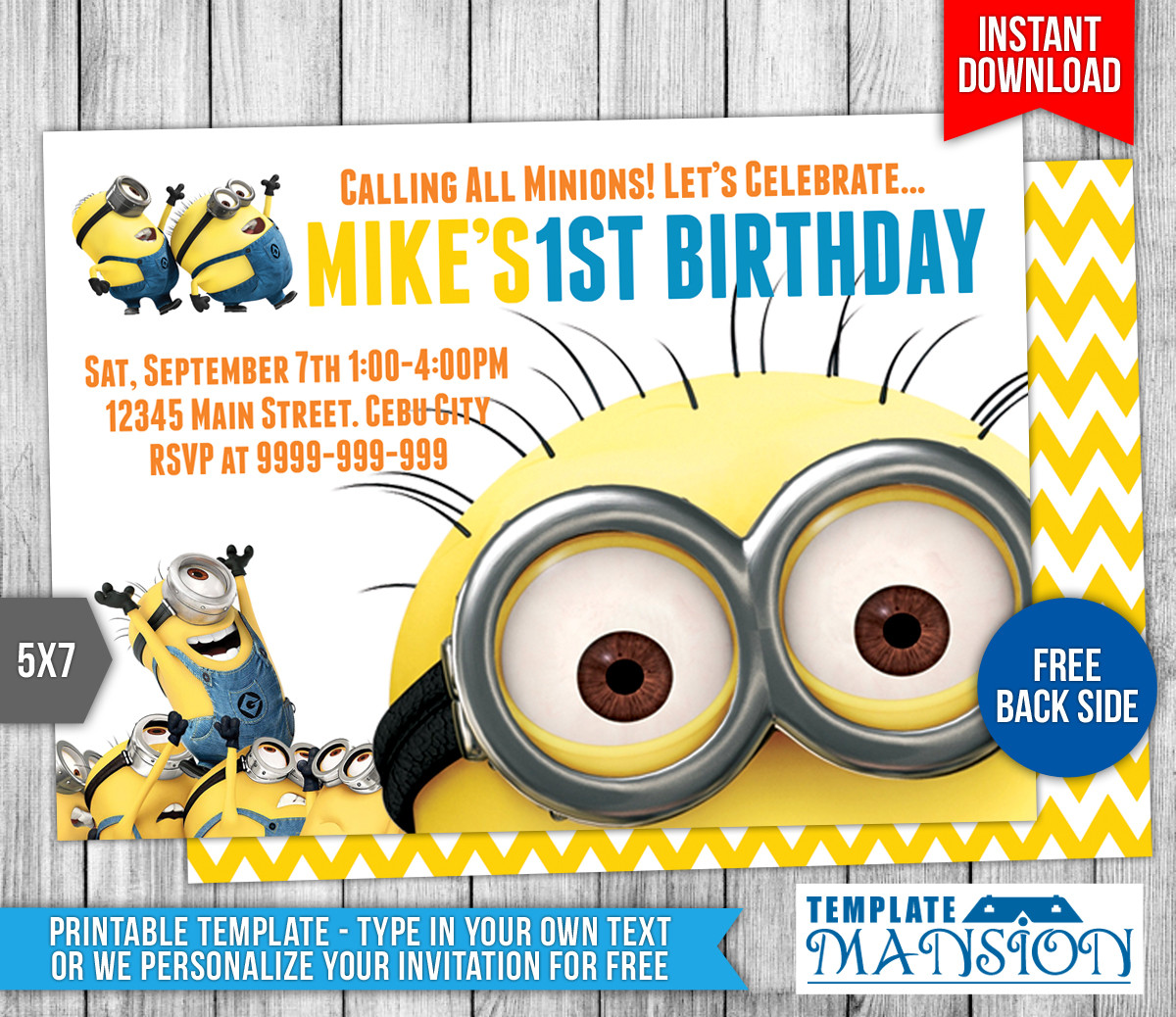 Minions Birthday Party Invitation
 Minions Birthday Invitation 6 by templatemansion on