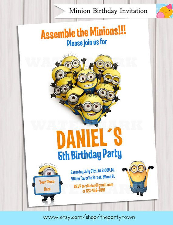 Minions Birthday Party Invitation
 16 best images about Minion Party Invites Olivia on