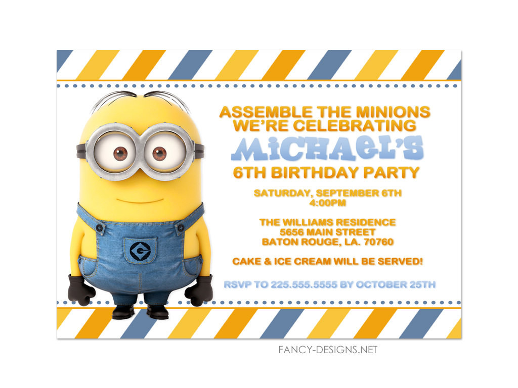 Minions Birthday Party Invitation
 Minion Birthday Party Invitations 10 Invitations by fancybelle