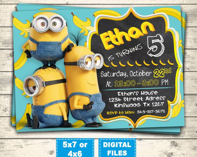 Minions Birthday Party Invitation
 Best 25 Minion birthday invitations ideas on Pinterest