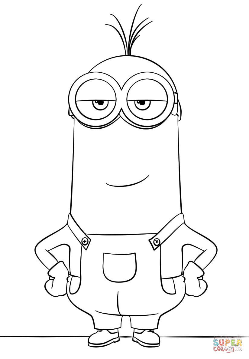 Minions Coloring Pages To Print
 Minion Kevin coloring page