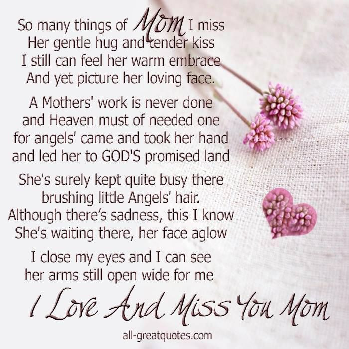 Missing Mother Quotes
 I Miss You Mom Quotes QuotesGram