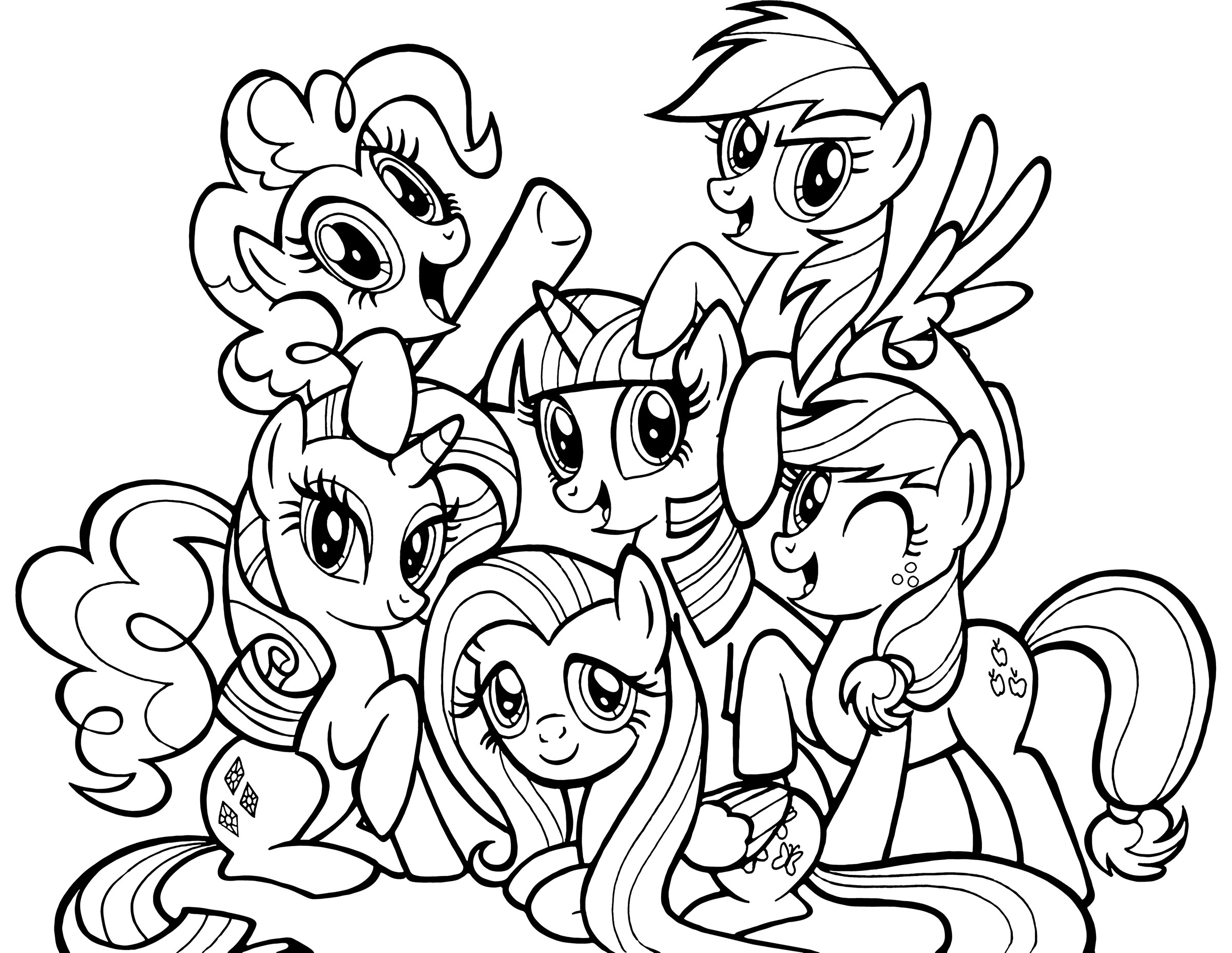 Mlp Coloring Book
 Ponies from Ponyville coloring pages free printable