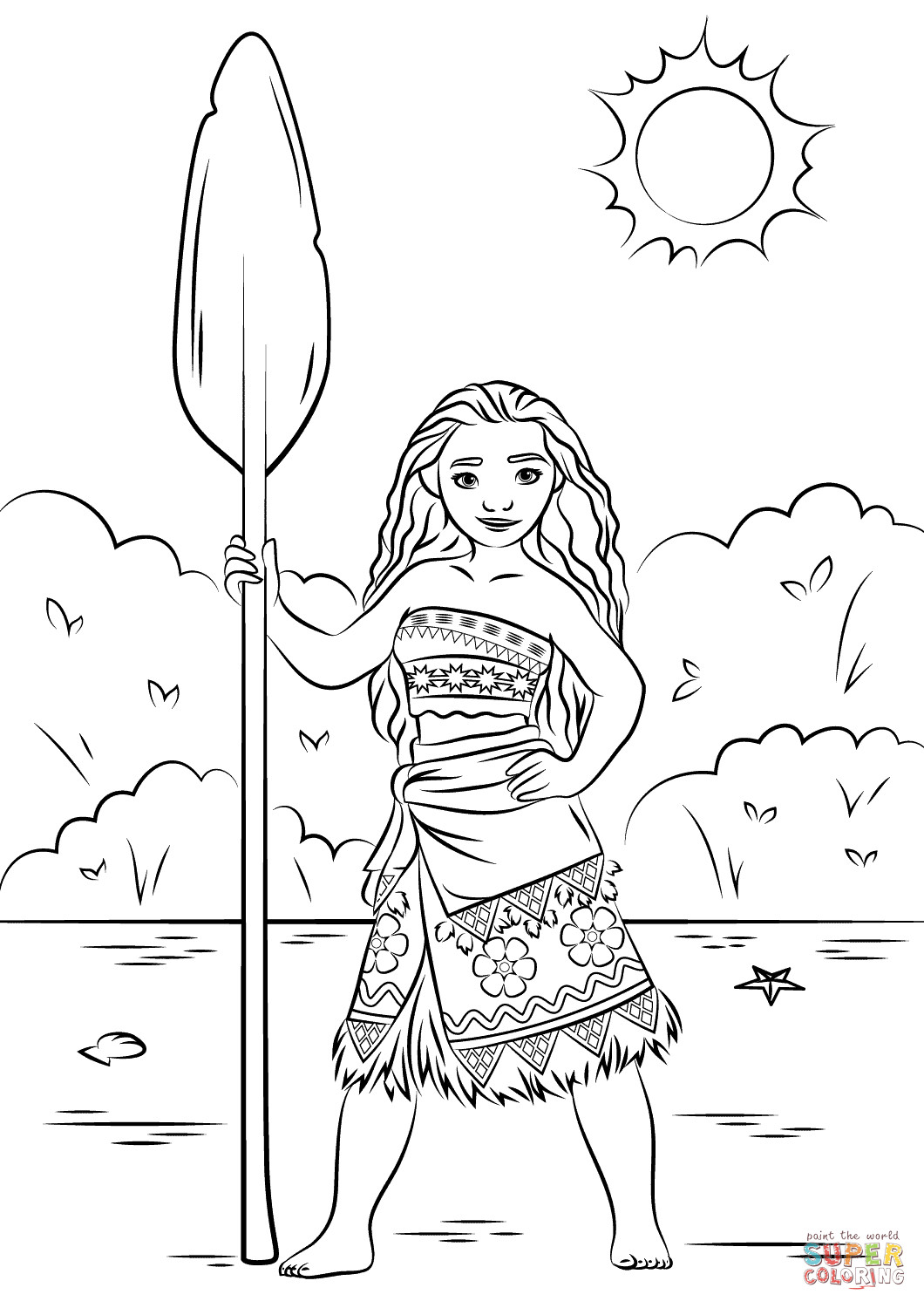 Moana Coloring Pages For Toddlers
 Princess Moana coloring page