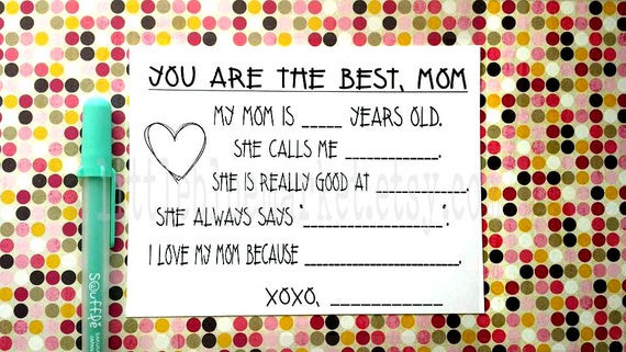 Mom Birthday Card Printable
 Printable Mom Mother Birthday Card Kids Craft Interview