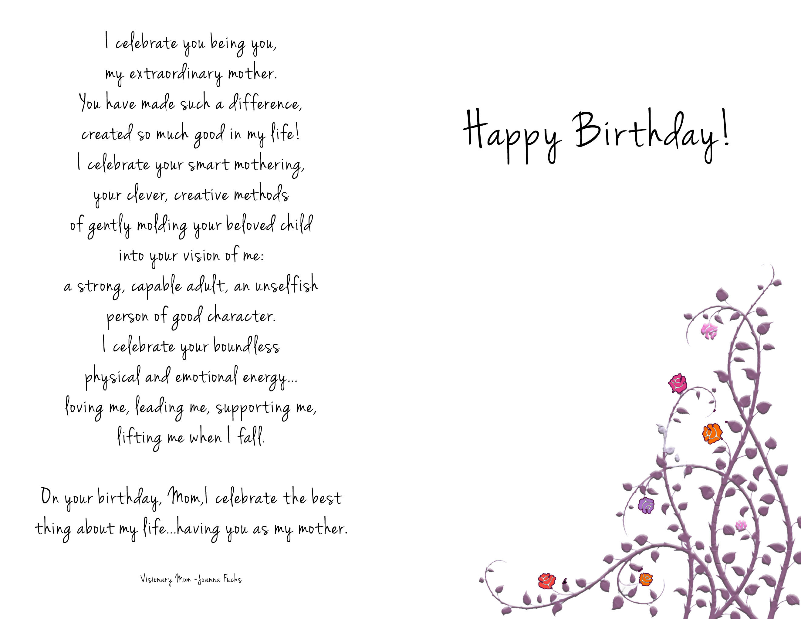 Mom Birthday Card Printable
 Happy Birthday Card – Corey Van Zandt