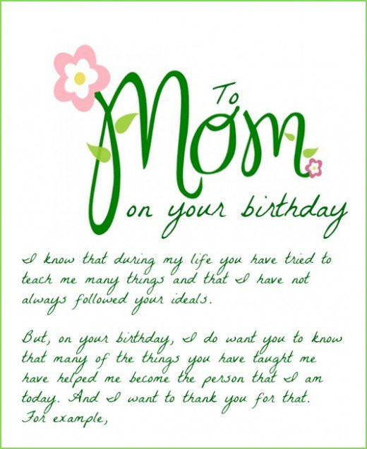 Mom Birthday Card Printable
 HAPPY BIRTHDAY MOM Birthday Wishes for Mom