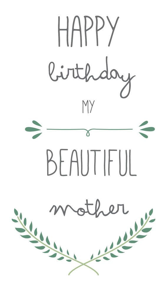Mom Birthday Card Printable
 Printable Mother Birthday card Mum Birthday Card Card