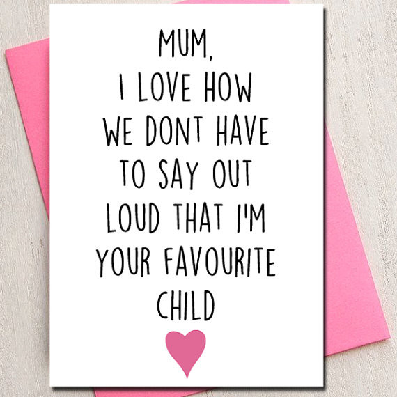 Mom Birthday Card Printable
 Items similar to Mothers Day Love Card Mum Favourite