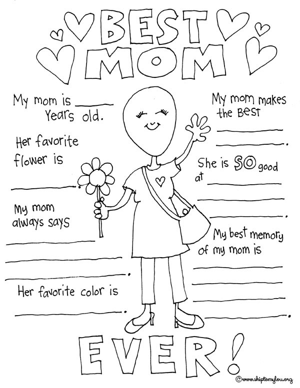 Mom Coloring Pages To Print
 Mother s Day Coloring Pages to Celebrate the BEST Mom